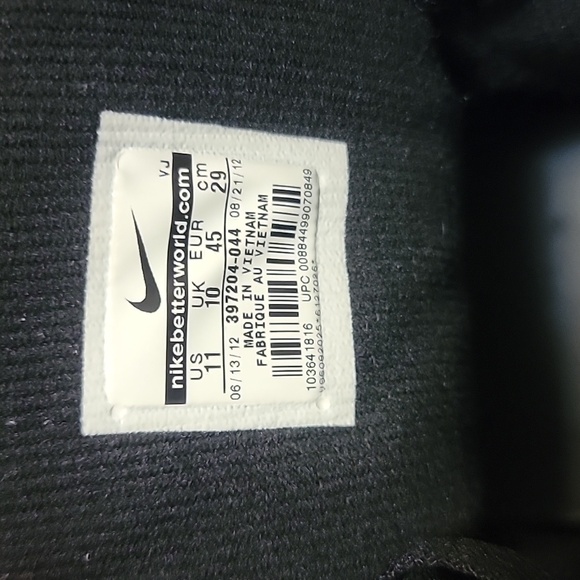 Nike Air Flight Falcon's, Size 11, Black and Granite with Blue Accents. - Picture 9 of 9